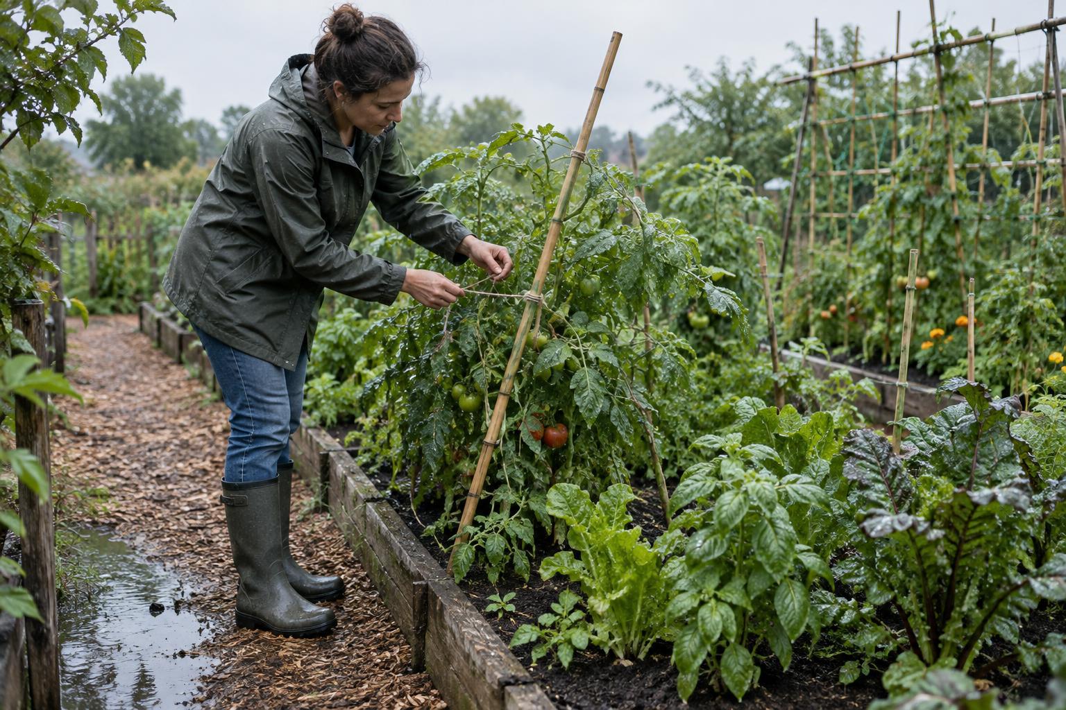 After a Summer Storm: Checking Plants, Supports, and Drainage