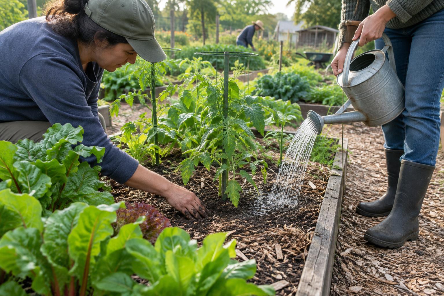 Watering Vegetable Beds: A Practical Routine for Shared Gardens