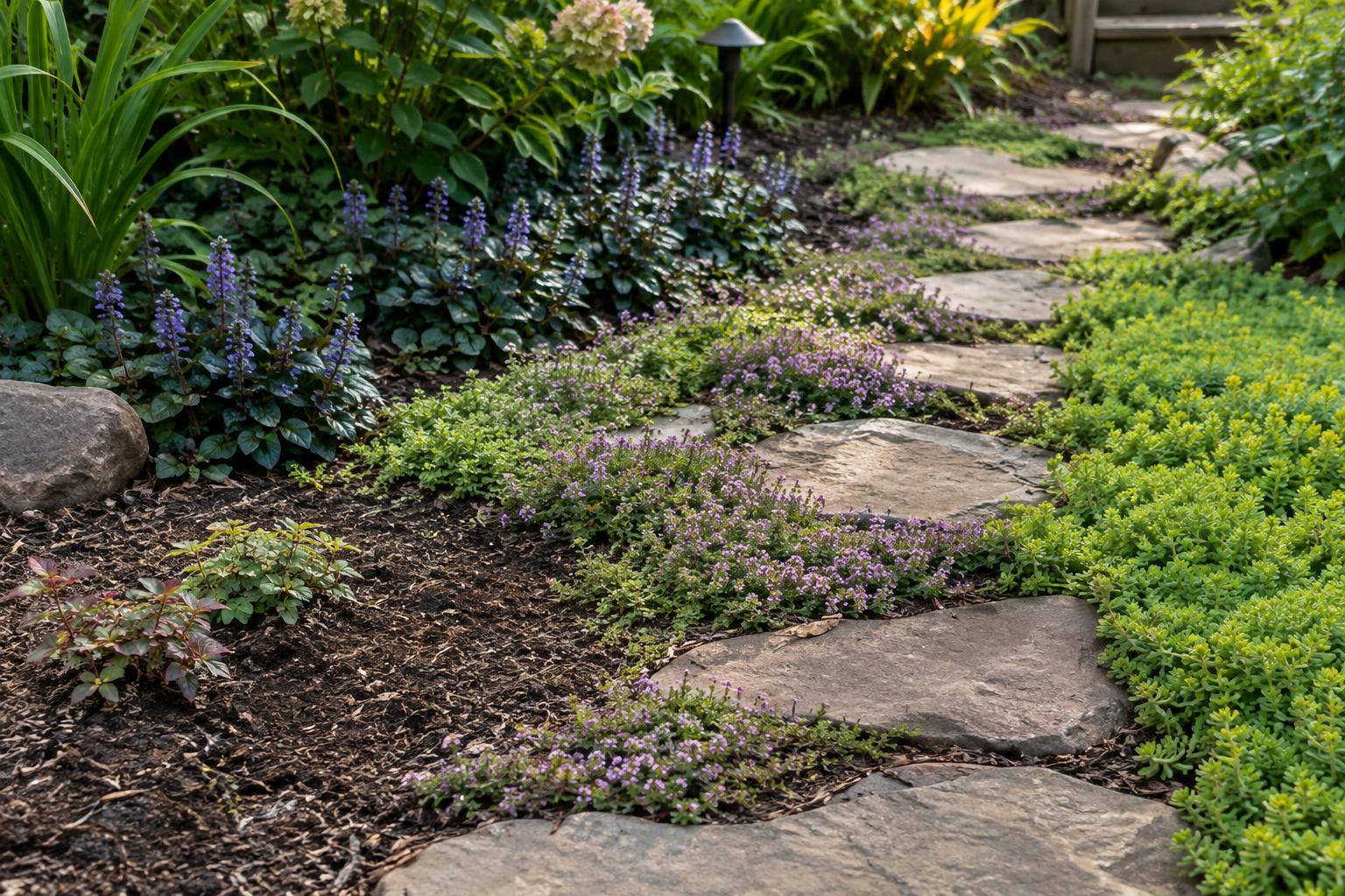 Choosing Ornamental Groundcovers for Spread, Foot Traffic, and Maintenance